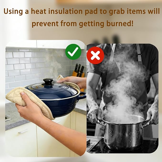 4 Pack Pot Holders for Kitchen Clearance Oven Potholders Sets for Kitchens Hot Pads for Kitchen Countertops Heat Resistant Milkshake