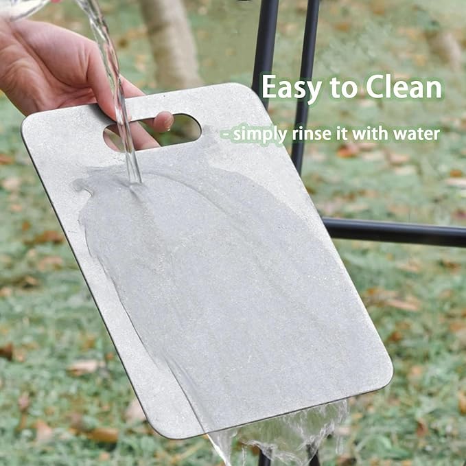 100% Pure Titanium Cutting Board Set of 3, Double-Sided Pure Cut Titanium Cutting Boards for Kitchen Dishwasher Safe, Food-Grade Metal Meat Chopping Board Mat for Home & Outdoor Camping (M+L+XL)