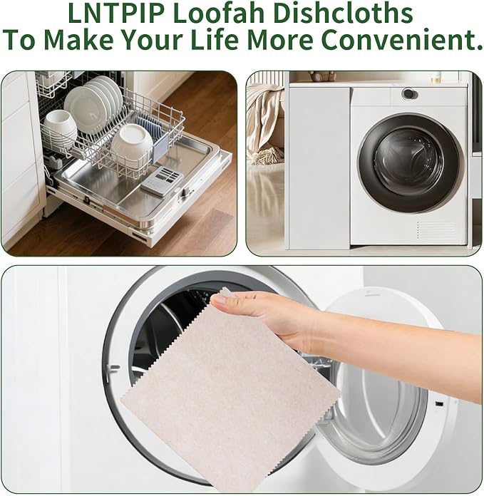 15 Pack Reusable Kitchen Rags for Counter, Made of Degradable and Compostable Loofah Fiber, 7.87"*7.87" Soft and Odor-Free, no Deformation, no Shrinkage After Drying