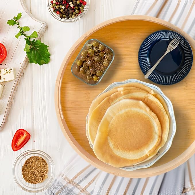 10in Bamboo Lazy Susan Turntable Organizer - Rotating Spinning Storage for Tabletop, Countertop, Cabinet, Pantry, Kitchen | Can Rack, Spice Rack, Jars & Canisters Holder