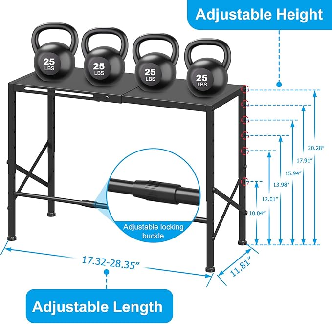 Expandable Pantry Shelves, 17-28 Inch Adjustable Kitchen Storage Shelf Organizer, 6-Level Height Heavy Duty Metal Shelving Unit 110LBS Capacity, for Cabinet Countertop Spice Rack, Black