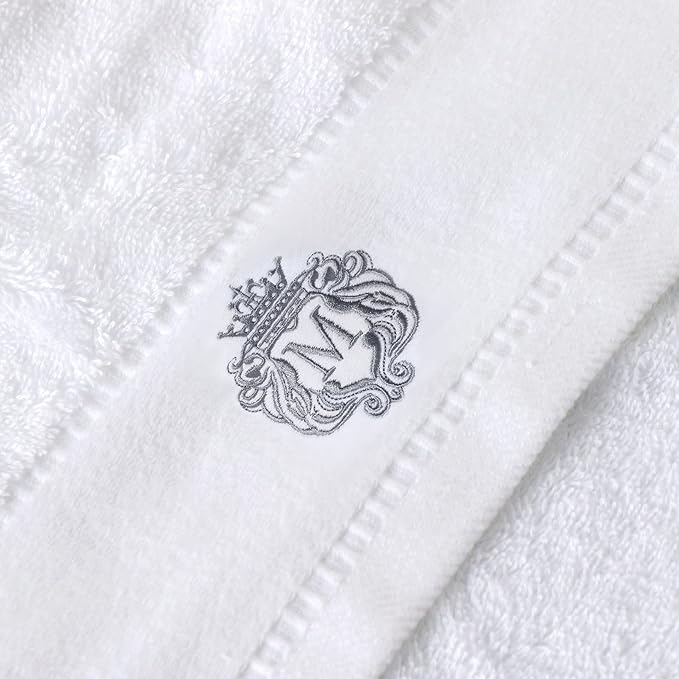 Luxury Bathroom Super Soft and Highly Absorbent Premium 100% Cotton Bath Towel Set for Gifts (White-M)