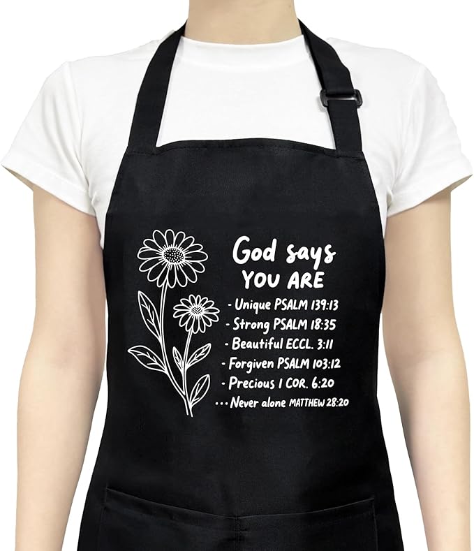 Funny Aprons for Women with 2 Pockets, Adjustable Kitchen Apron for Cooking, Baking Gifts for Birthday Christmas