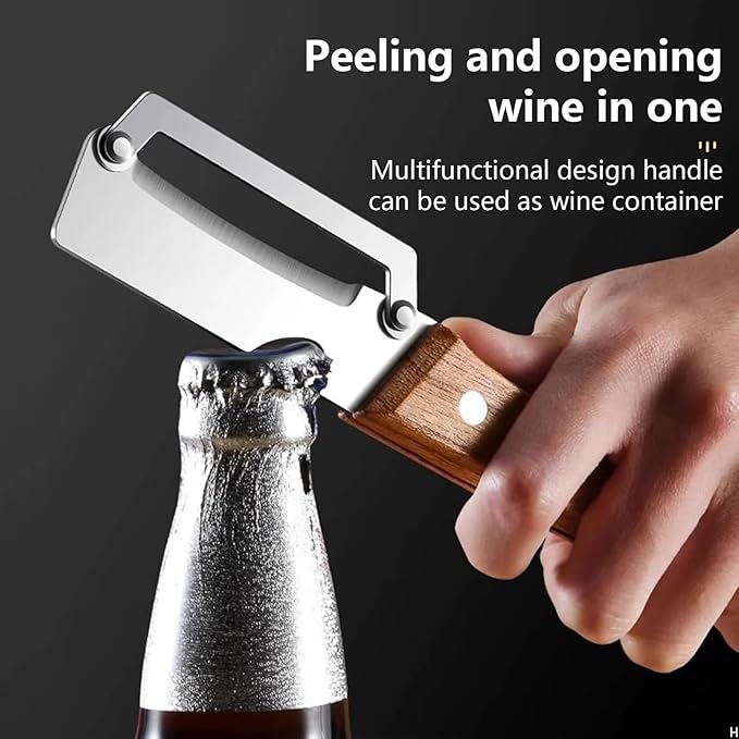 2026 New Multi-Functional Vegetable Peeler for Kitchen, Ultra-Sharp Stainless Steel Blade with Wooden Handle and Bottle Opener, For Vegetables or Fruits that Need to Be Peeled (2 Pcs)