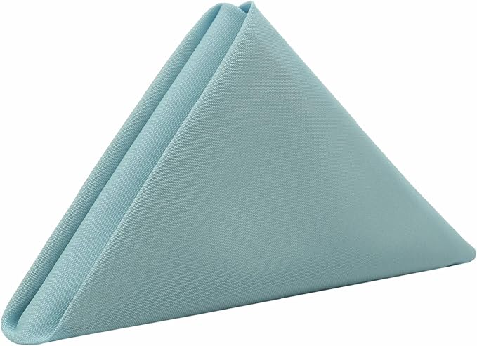 Your Chair Covers - 10 Pack 20 Inch Dusty Blue Cloth Polyester Napkins – Washable Dinner Fabric Napkins with Hemmed Edges for Weddings, Restaurants & Special Events
