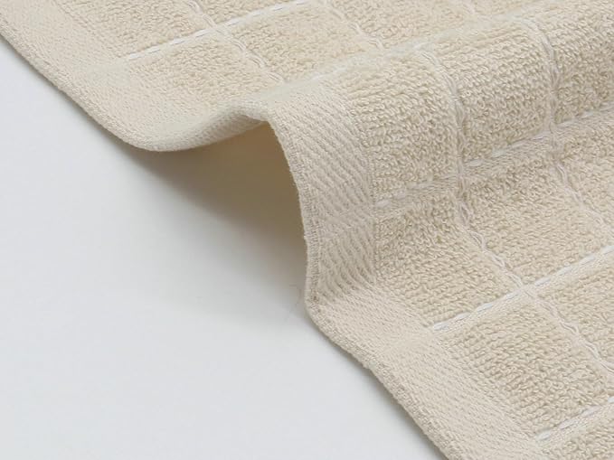 Cotton Terry Dish Cloths, Absorbent Dish Towels for Kitchen Drying, Soft Wash Cloths Multipurpose Dish Rags for Washing Dishes, 12 x 12 Inches, Set of 6 (Beige)