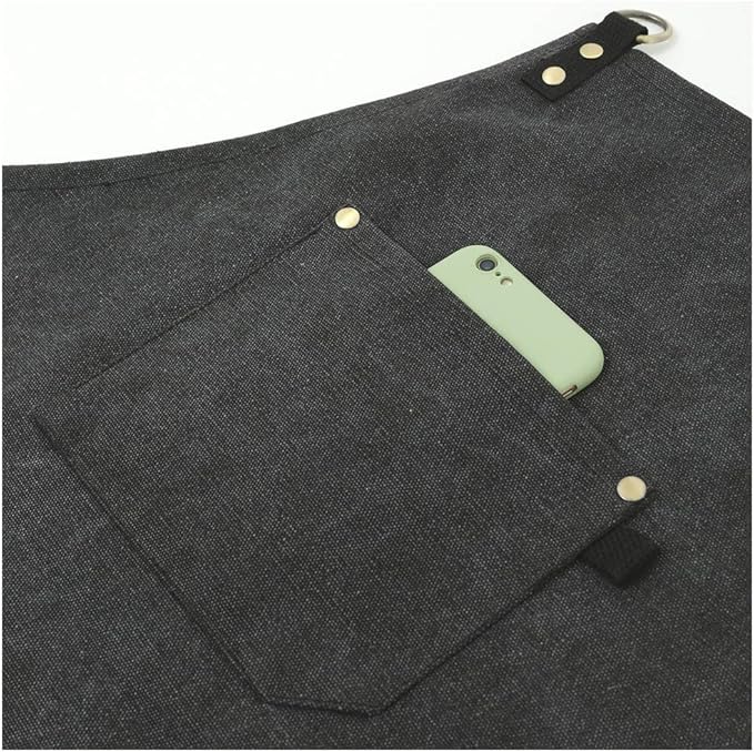 No-Tie Canvas Apron Heavy-Duty 16OZ Work Apron with Front Pocket Extra Long Straps Adjustable M–XXL