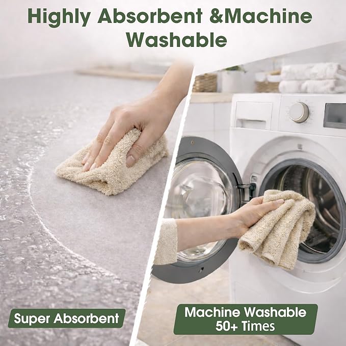 Microfiber Cleaning Cloth Roll - 100 Pack Tear Away Microfiber Paper Towels, Reusable, Washable, Scratch-Free, Kitchen Towels for Car, Home, Kitchen, Glass, Dishes(Desert Gold)