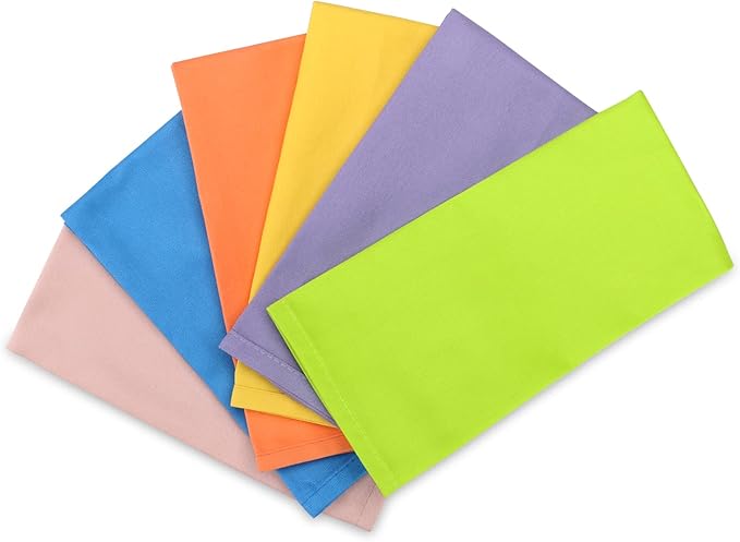 Cloth Napkins Set of 6, 18 x 18 Inches,Vibrant Spring Colors,100% Cotton Napkins for Dinner, Easter Table Decorations,Soft,Thick,Easy to Fold.(6 Colors)