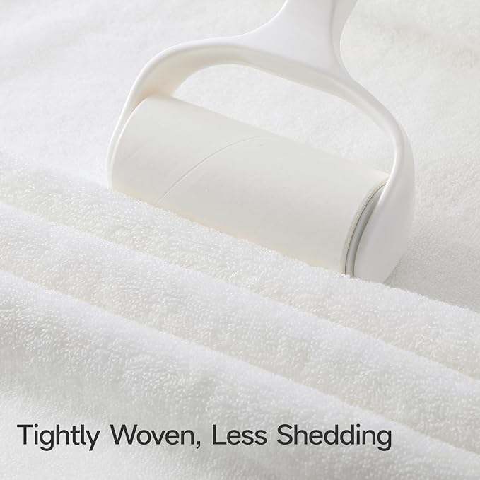 REDKISS 4 Pack Large Bath Towels Set, 100% Cotton, 31x63 in, Heavyweight 760G, Highly Absorbent & Quick Dry, Super Soft Luxury Towels for Bathroom,Hotel Collection - White