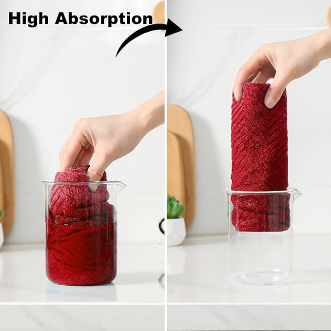 100% Cotton Kitchen Dish Towels Set, 16" x 25" Super Absorbent and Soft Kitchen Towels, Pack of 8 Dish Cloths for Drying Dishes (400 GSM)