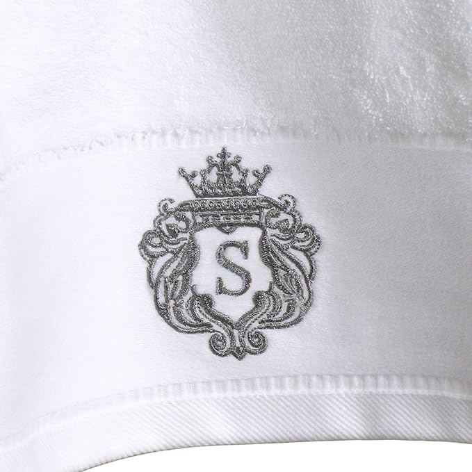 Luxury Bathroom Super Soft and Highly Absorbent Premium 100% Cotton Bath Towel Set for Gifts (White-S)