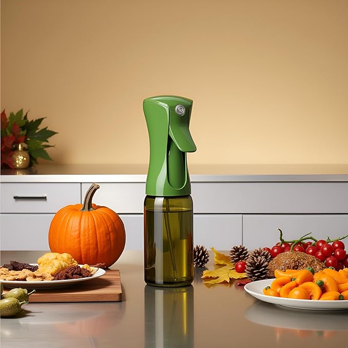 Mistifi Oil Sprayer 150ml glass bottle Refillable Premium Dark Green Glass Bottle for Healthy Cooking & Baking Even Oil Control for Healthy Nonstick Cooking (PS642)