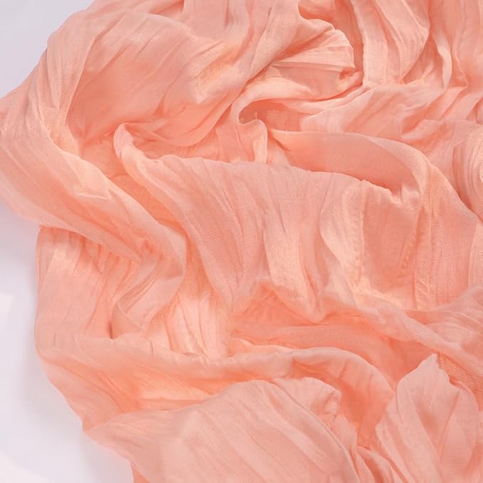Socomi Coral Peach Easter Spring Cheesecloth Table Runner Boho Rustic Gauze 120 inch 10FT Cheese Cloth Runner for Wedding Party Baby Shower Birthday Home Decor Holiday Decorations