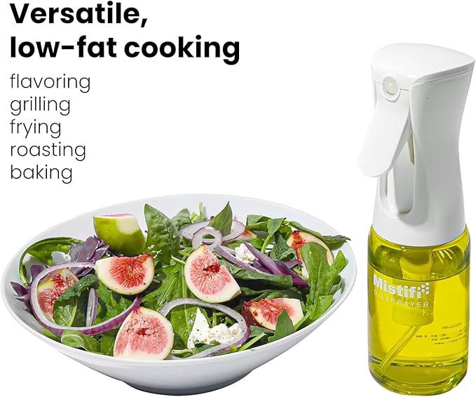 Mistifi Oliver Oil Sprayer for cooking, Spray bottle 6oz, Non-Aerosol Refillable Dispenser Oil Mister FS600 Less is More