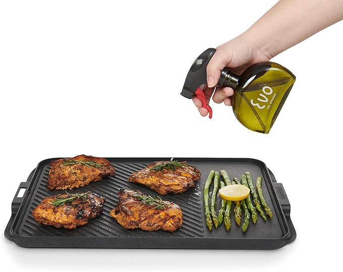 Evo Glass Oil Sprayer, Non-Aerosol For Olive Oil, Cooking Oils And Vinegars, Green, 6-Ounce Capacity, For Grilling, Roasting, Air Frying, Baking And Salad Prep