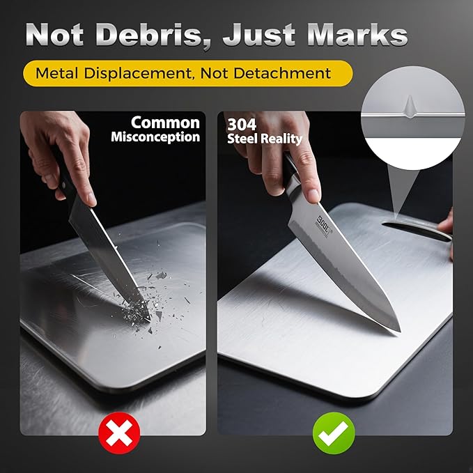 URMONA 3 PCS 304 Stainless Steel Cutting Board For Kitchen, Non-Staining&Odor-Free, Burr-Free Edges, Dishwasher Safe, Non Toxic Cutting Board（S+M+L）