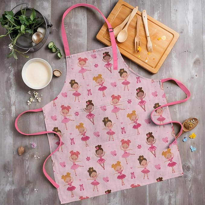SANDJEST Kids Apron with Chefs Hat Set, Kitchen Apron Gifts