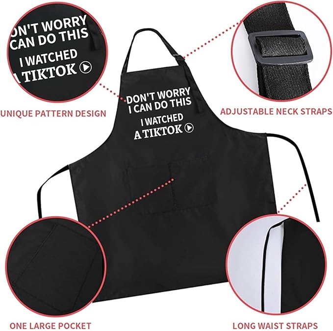 Rosoz Funny Grill Aprons For Men, Dad, Husband, Him - Aprons For Men With Pockets,Father's Day Gifts – BBQ Cooking Chef Apron