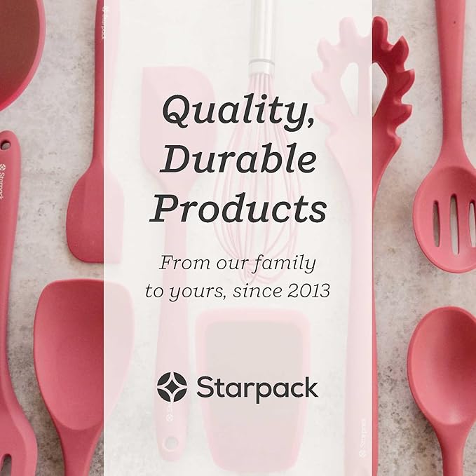 Starpack 'Ladle of Love' Premium Silicone Ladle Spoon - Soup Ladle High Heat Resistant to 600°F - Kitchen Laldes for Serving - Non Stick Silicone Ladle - Cooking Ladle Spoon - LFGB Grade Rubber Ladle