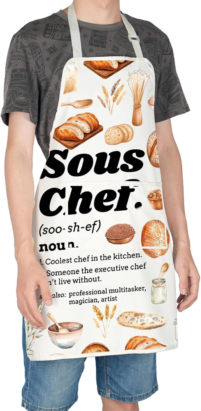 VAMSII Sous Chef Apron Gift for Chefs Cooking Lover Gift BBQ Griller Culinary Gift Pastry Sous Chef Gift Baking Themed Gift
