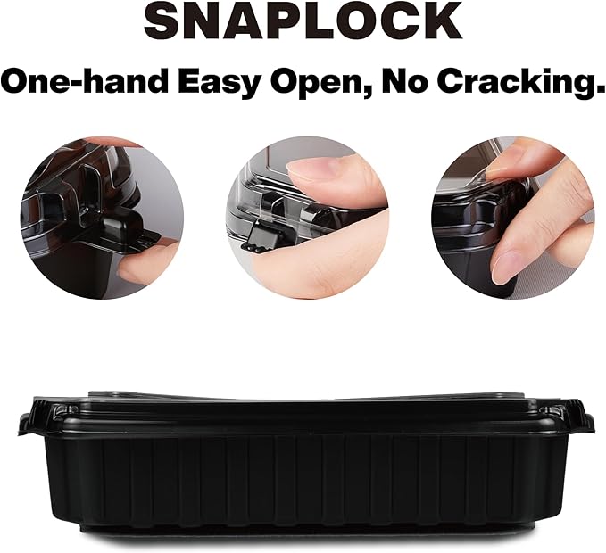 Ultra-Cold Freezer Containers (-30°C/-22°F), Frozen Meal Prep Storage with Lids, Microwave & Freezer-Safe, Perfect for Frozen Meat, Seafood and Hot Meals, 12" x 10" x 2.3", 10 Packs
