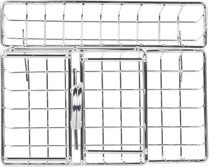 GET Modern Chrome Metal Four Compartment Condiment Caddy Table Caddies Collection