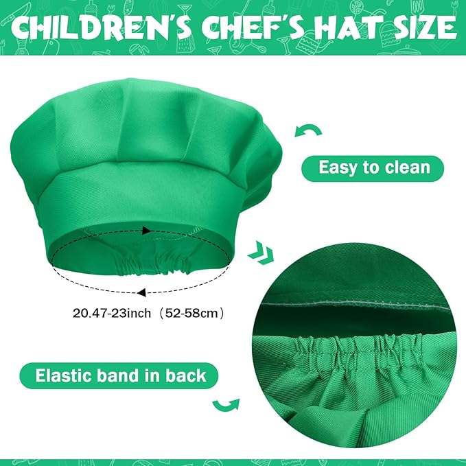 Handepo 40 Pcs Apron Chef Hat Set Aprons Chef 's Bib Apron Hats Bulk for Cooking Painting 7-13 Years