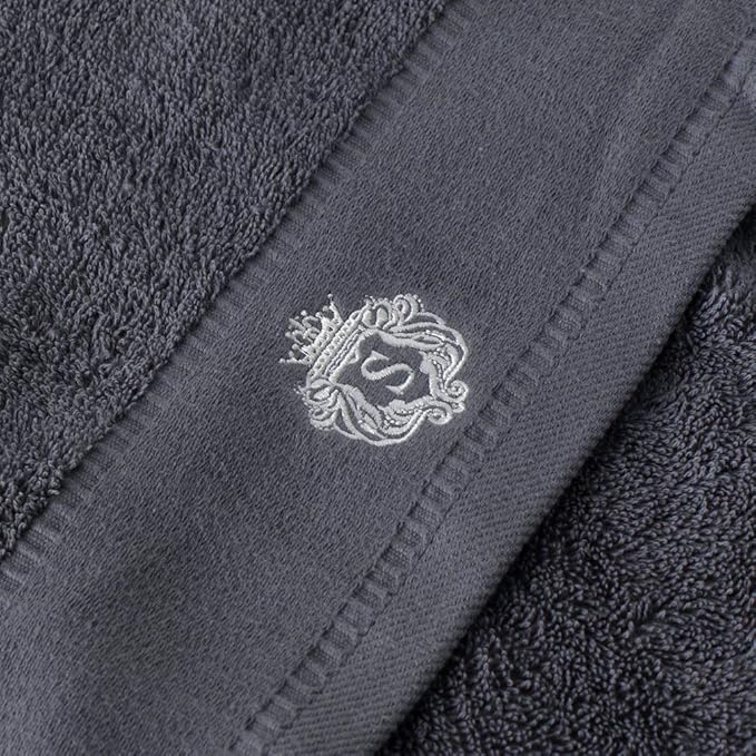 Sunshinejing 3-Piece Bath Towel Set - 55.1 x 28 Inch, 29.5 x 13.4 Inch, 12.6 x 12.6 Inch - 100% Cotton, Grey