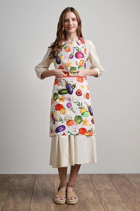 Maison d' Hermine 100% Cotton Apron for women with Pocket Kitchen Chef Apron for Men Cooking Mothers Day Gifts