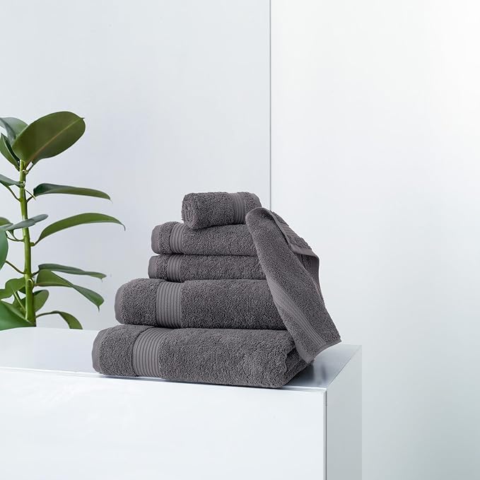 Classic Turkish Towels CTT - Premium 4 Piece Bath Towel Set, Made with 100% Turkish Cotton, Quick Drying, Highly Absorbent & Comfy Towels for Spa & Hotel | 30"x54" (Grey)