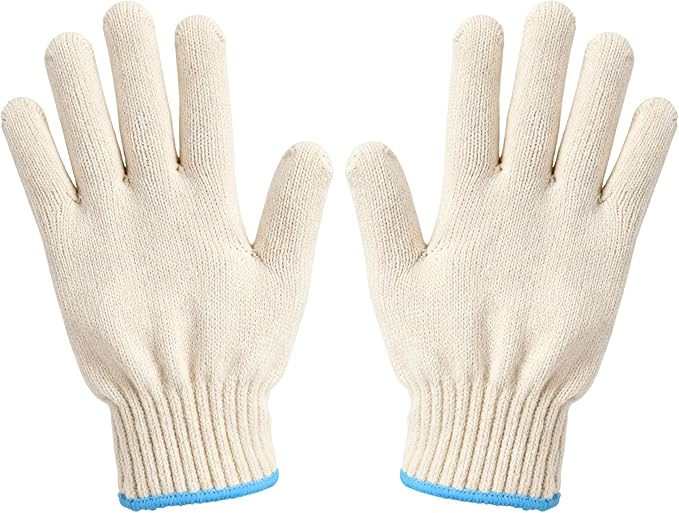 Heat Resistant Gloves - 932°F Oven Gloves, Cut-Resistant Grill Gloves, Cooking Gloves for BBQ, Grilling, Baking, Cutting, Welding, Smoker Fireplace, 1 Pair (2 Pieces Set), White