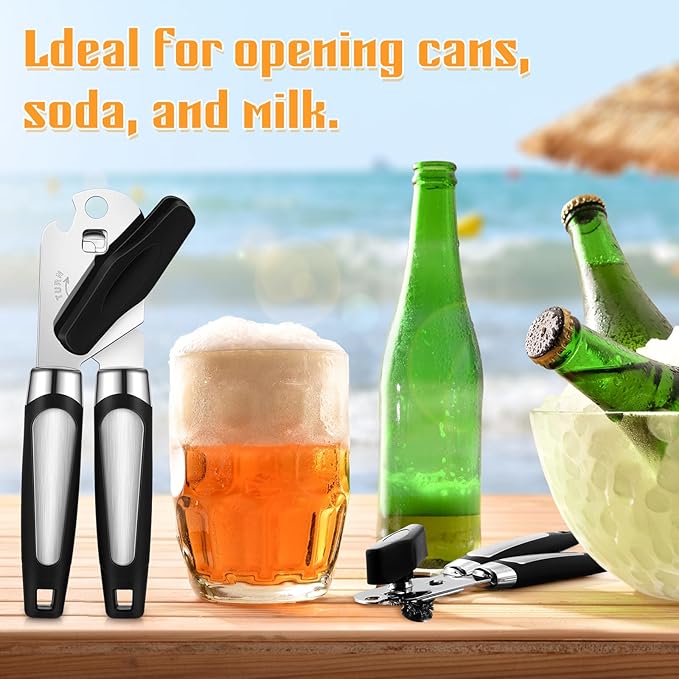 Gisafai 12 Pcs Manual Can Opener with Sharp Blade Smooth Edge Multifunctional Kitchen Gadget Handheld Openers Oversized Handheld Knob Can and Bottle Animals