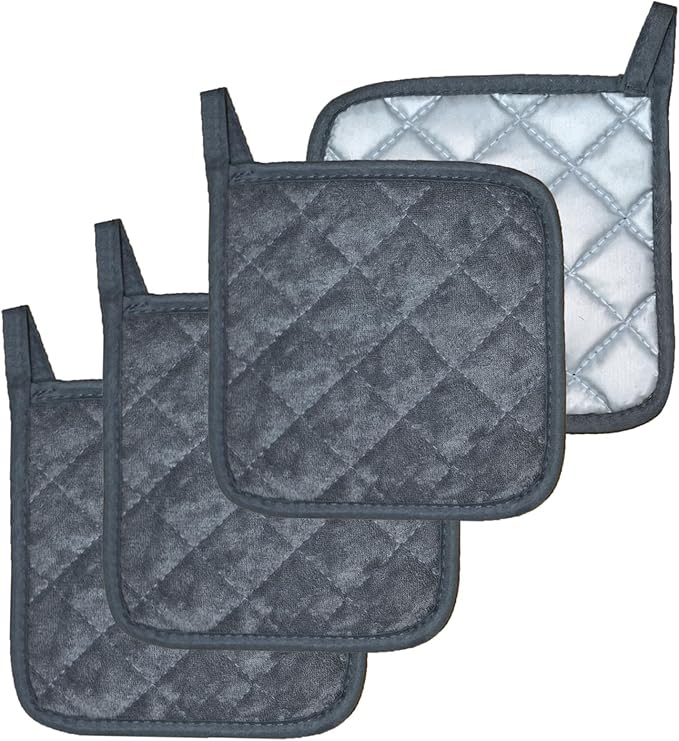 4 Pack Pot Holders for Kitchen Clearance Oven Potholders Sets for Kitchens Hot Pads for Kitchen Countertops Heat Resistant Grey