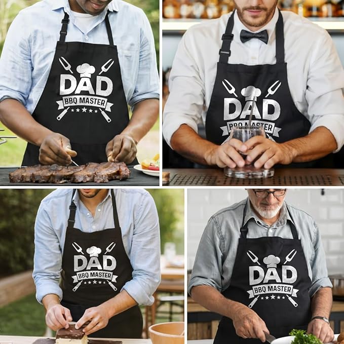SANDJEST Funny Apron for Dad - Birthday Father’s Day Cooking Grilling Gifts for Mens