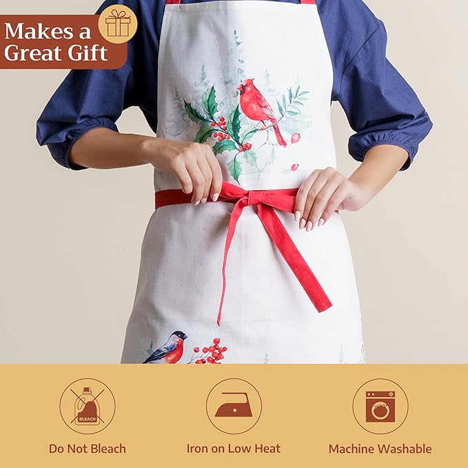 Maison d' Hermine 100% Cotton Apron for women with Pocket Kitchen Chef Apron for Men Cooking Mothers Day Gifts
