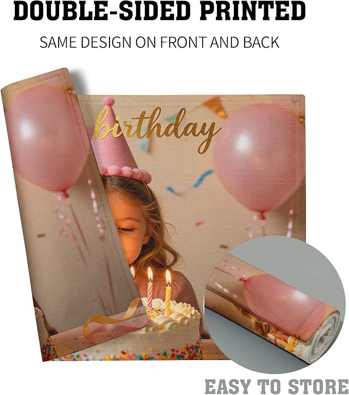 Custom Placemat Set of 4 Personalized Picture Decoration Table Place Mats for Holiday Dining Decor