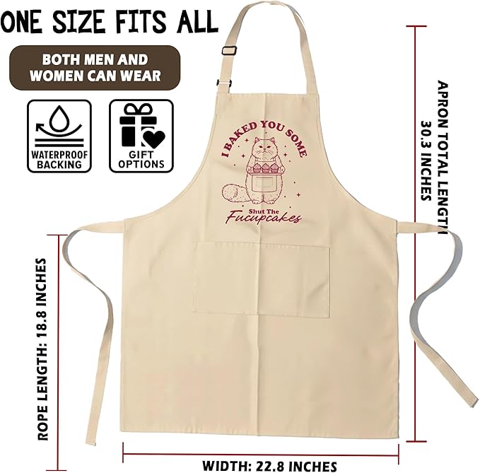 Funny Aprons for Women - Baking Gift for Women, Mothers Day Christmas Birthday Gifts, Perfect for Cooking, Bartending