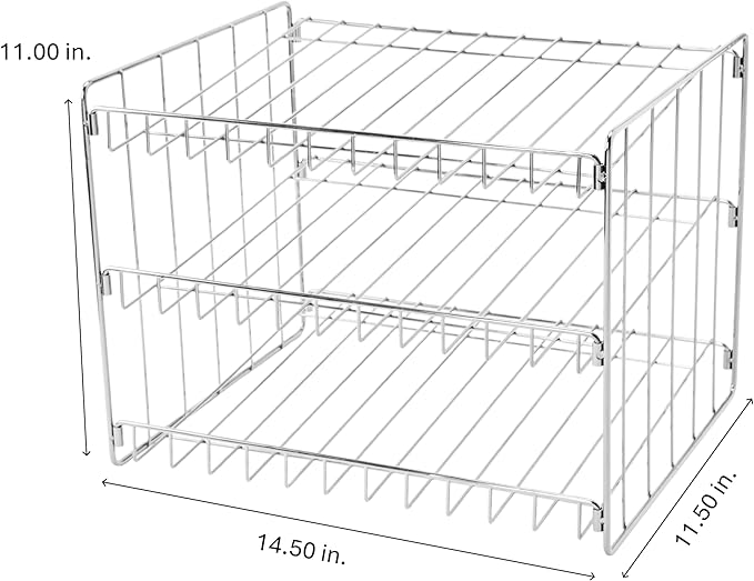 Kitchen Details 3 Tier Can Organizer | Chrome Steel Canned Food Storage Rack | Holds 36 Cans | Space-Saving Pantry & Cabinet Storage Solution | Easy Access to Canned Goods | Freestanding Design