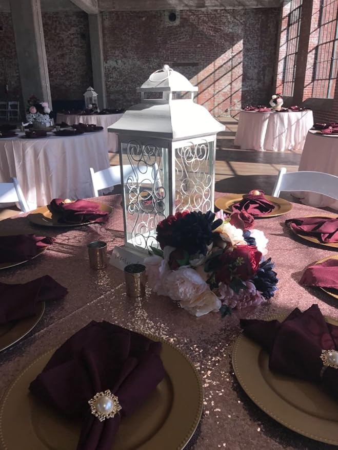 Your Chair Covers Cloth Polyester Napkins, 20 x 20 Inch, Washable Dinner Fabric Linen Napkins with Hemmed Edges for Restaurant, Wedding and Holiday Pack of 10 (Burgundy)