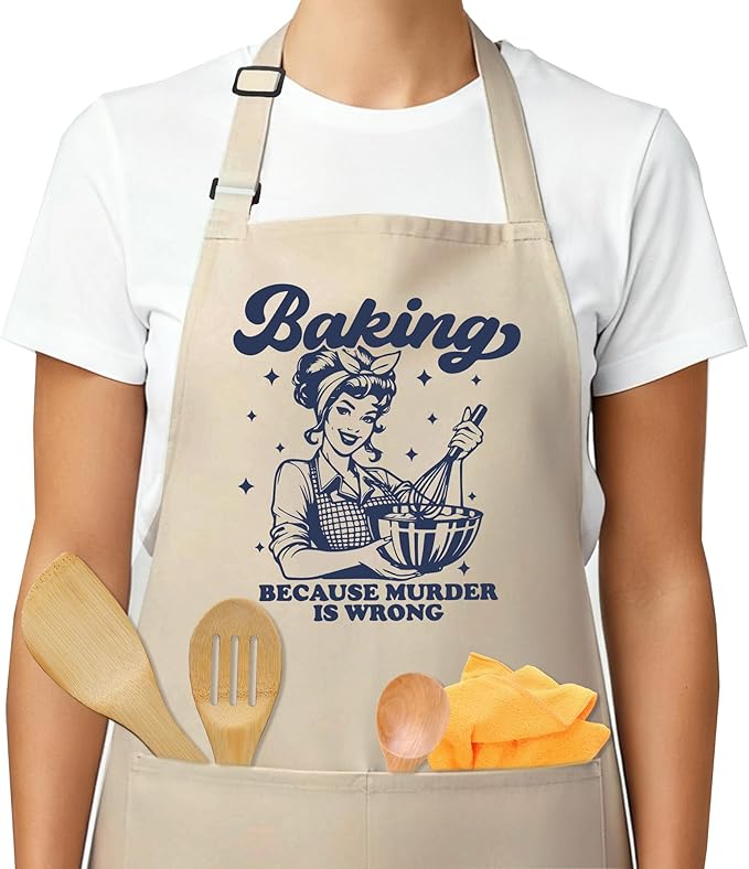 Funny Aprons for Women - Baking Gift for Women, Mothers Day Christmas Birthday Gifts, Perfect for Cooking, Bartending