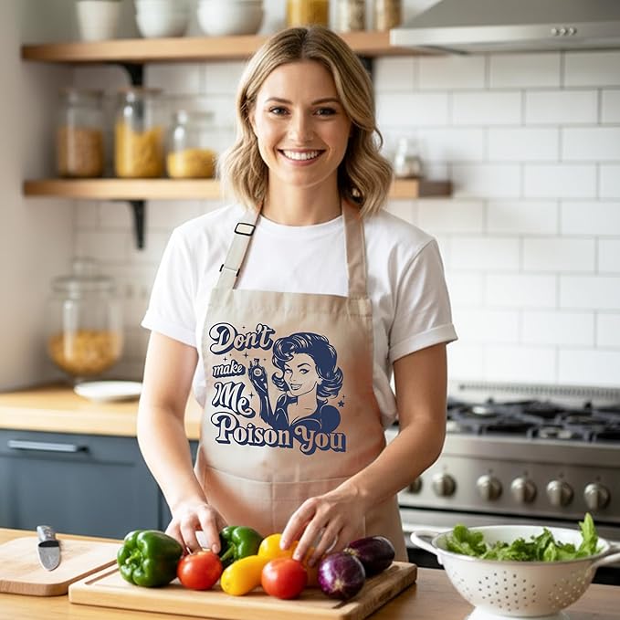 Funny Aprons for Women - Baking Gift for Women, Mothers Day Christmas Birthday Gifts, Perfect for Cooking, Bartending