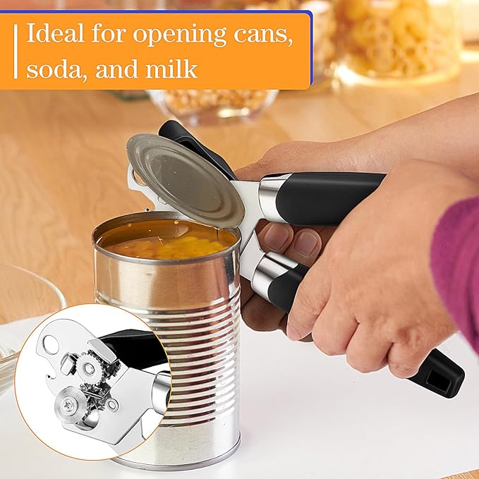 Gisafai 6 Pcs Manual Can Opener with Sharp Blade Smooth Edge Multifunctional Kitchen Gadget Handheld Openers Oversized Handheld Knob Can and Bottle Animals