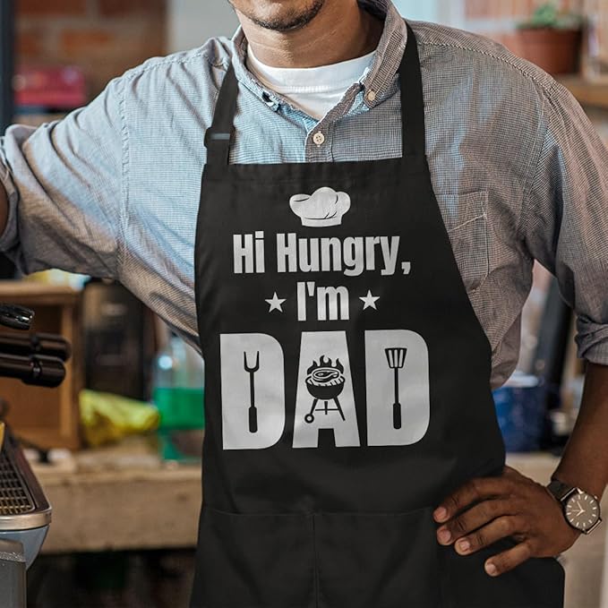 SANDJEST Funny Apron for Dad - Birthday Father’s Day Cooking Grilling Gifts for Mens