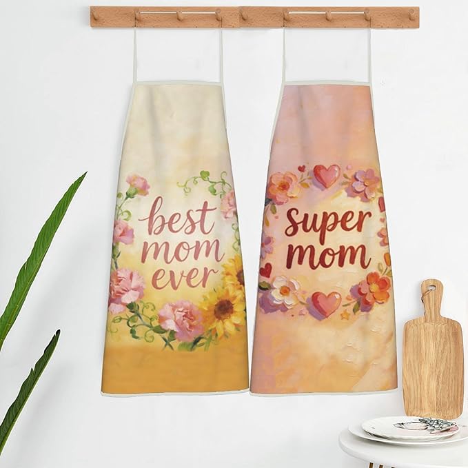 Mothers Day Gifts Womens Aprons for Cooking,Gifts for Mom Anniversary Valentine's Day,Birthday Gifts for Women,Funny Kitchen Painting Matching Apron