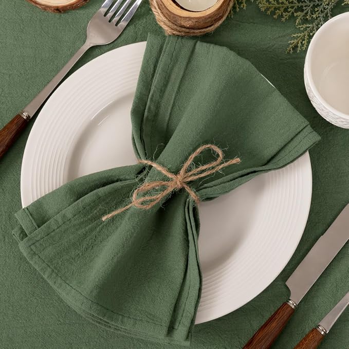 Socomi Cloth Napkins Green Easter Spring Washable Reusable Bulk Linen Cotton Napkins Set of 20 17"x17" for Wedding Party Bridal Baby Shower Birthday Dining Table Decorations