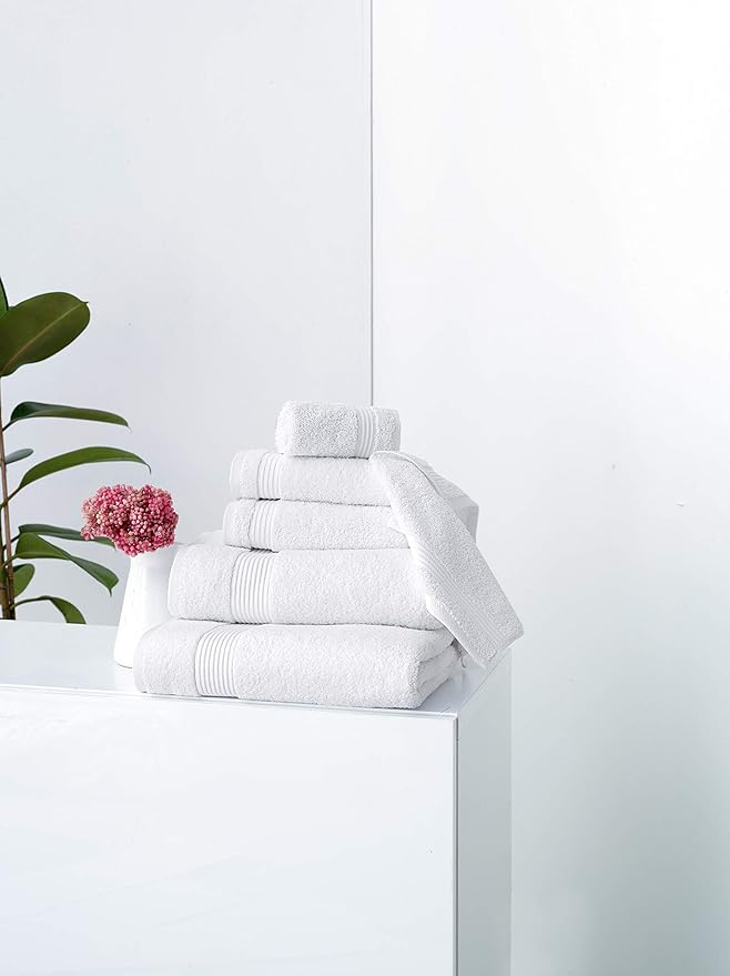 Classic Turkish Towels CTT - Premium 4 Piece Bath Towel Set, Made with 100% Turkish Cotton, Quick Drying, Highly Absorbent & Comfy Towels for Spa & Hotel | 30"x54" (White)