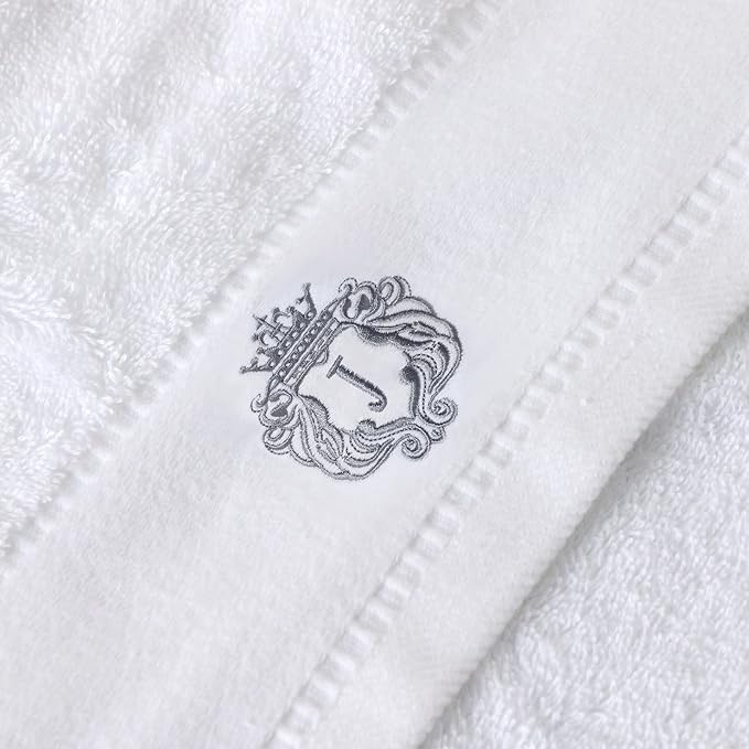 Luxury Bathroom Super Soft and Highly Absorbent Premium 100% Cotton Bath Towel Set for Gifts (White-J)