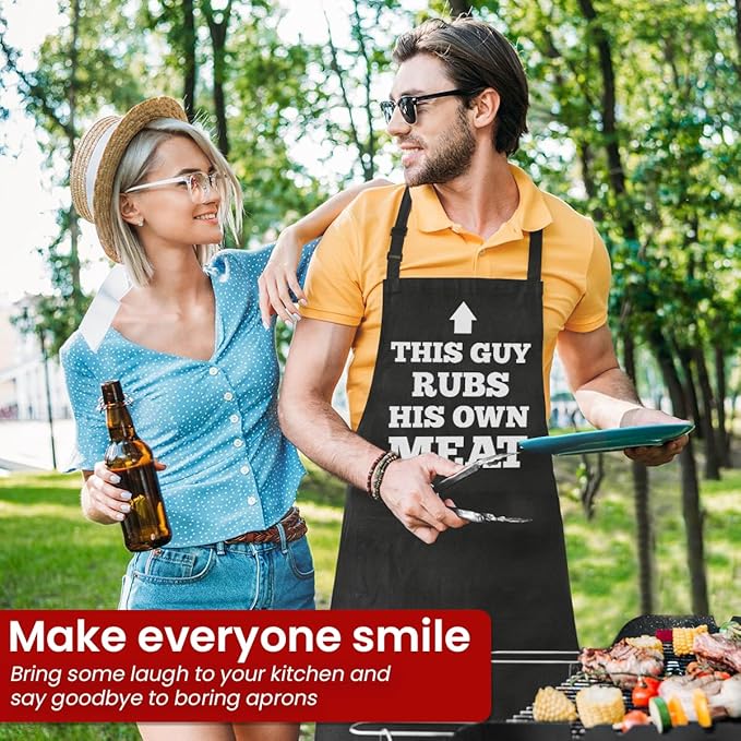 SANDJEST Funny Apron for Dad - Birthday Father’s Day Cooking Grilling Gifts for Mens