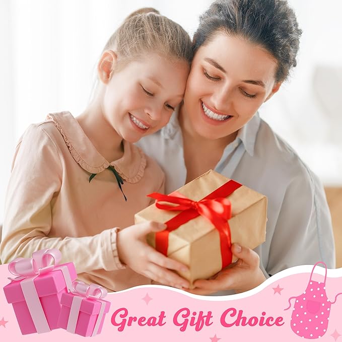 R HORSE 2Pcs Adults Kids Matching Apron Set Mommy and Me Adjustable Kitchen Apron with 2 Pockets Parent and Child Matching Gift for Mother's Day Women Daughter Cooking Baking Painting Training